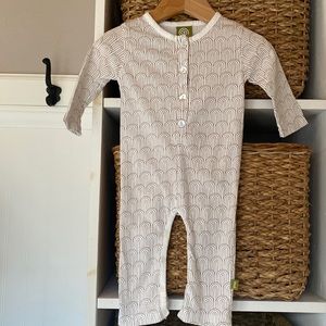 Nui Organic Neural Rainbow Print Baby Onesie 6-12 Month